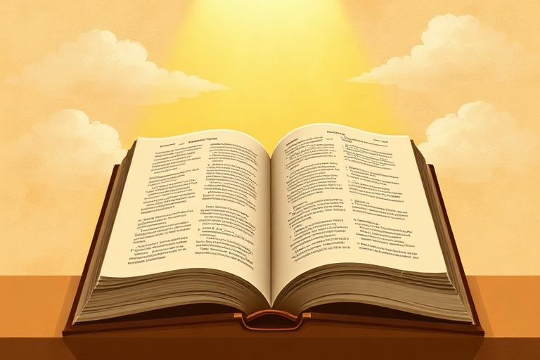 Otwarta księga ze światłem — ilustracja symboliczna do Biblii
