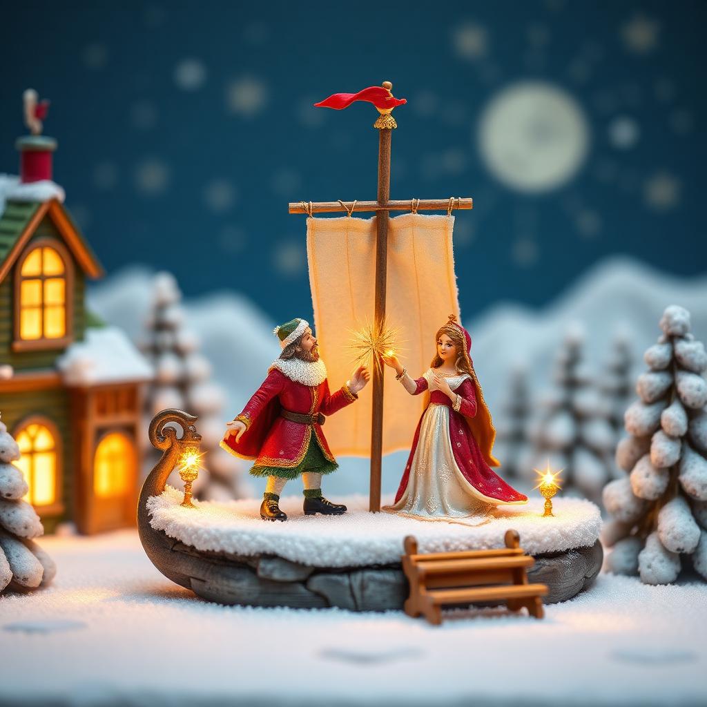 Średniowieczna iluminacja: Tristan i Izolda z kielichem magicznego napoju na pokładzie statku — ilustracja do Dziejów Tristana i Izoldy